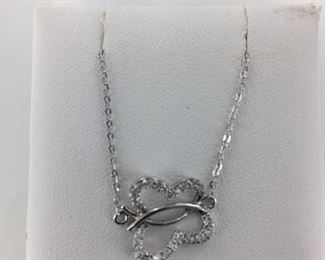 Sterling Silver and CZ Butterfly Necklace