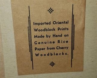 Label on back of Horse Prints