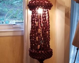 Macrame hanging lamp, circa 1970, very well made,