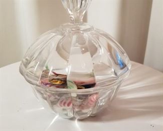 Crystal bowl , w/ cover.
