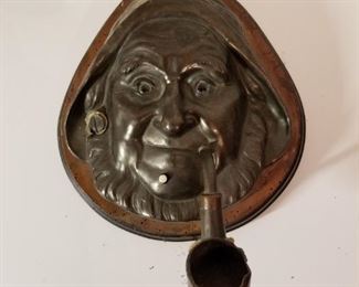 Unique wall hanging "Man w/ pipe" eyes light up, electric.