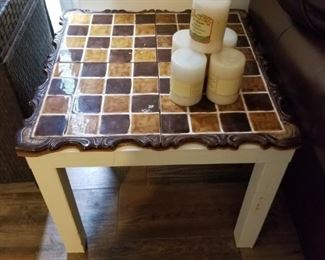 Tile top side table