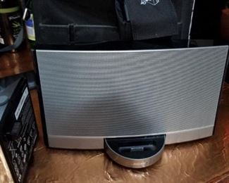 Bose wave connector portable, with nice case, power adapter{ 2 pieces}, remote control, and extra battery ($40 value), take it where ever!