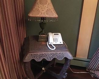 Burmese carved end table