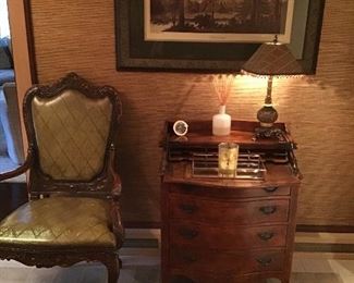 Small mahogany fall front desk