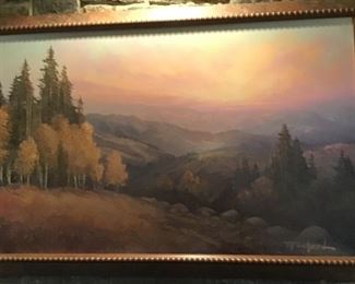 Carroll Forsyth (20/21stc USA). Western mountain landscape, oil on canvas, signed