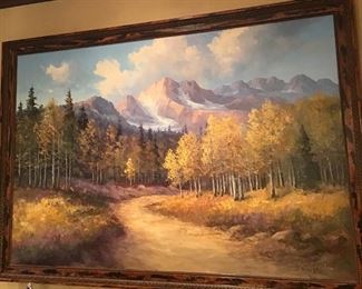Carroll Forsyth - autumn western mountain landscape, oil on canvas, signed