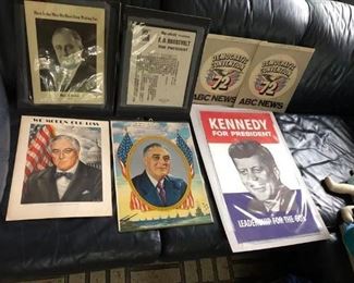 Vintage Campaign Posters - Roosevelt, Kennedy