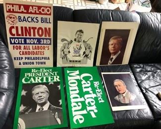Vintage Campaign Posters - Clinton, Carter, Reagan
