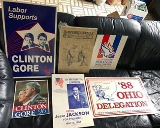 Vintage Campaign Posters - Clinton, Gore, Jackson