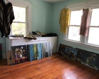 Paintings, Vintage Clothing, Purses, Shoes