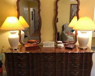 Dresser with Mirrors, Lamps