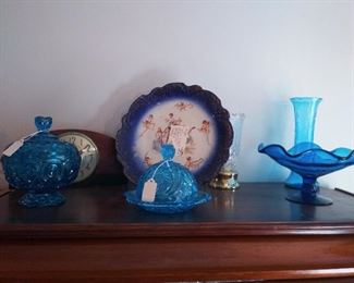 Fenton and Vintage blue glass