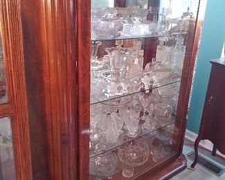 Large Display Cabinet Full of Vintage and Antique Crystal