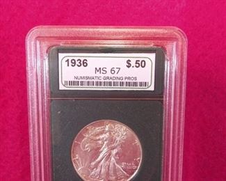 GRADED 1936 WALKING HALF DOLLAR