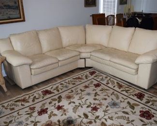 White Leather Sectional Sofa