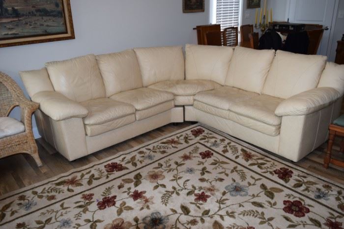 White Leather Sectional Sofa