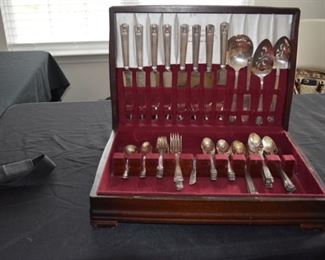 Holmes and Edwards Inlaid Century 8 Place Setting Flatware Set 