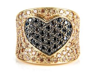 Bold 18K Gold Citrine & Onyx Ring