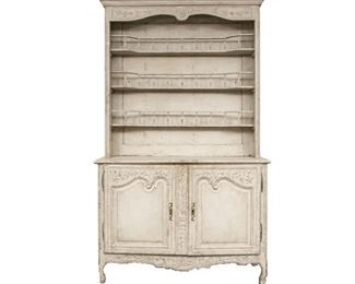 Gustavian Swedish Mid 18th Century Painted Three Tier Carved Breakfront