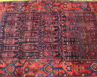 Hand Knotted Wool Hamadan Carpet, 83” X 50”
