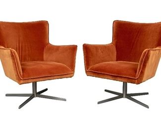 Set Of 2 Four Hands, Jacob Swivel Chair, Velvet Sienna $1200. Each
