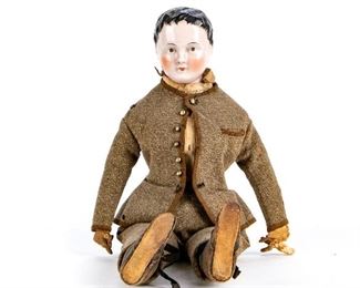 Antique German Porcelain Gentleman Doll
