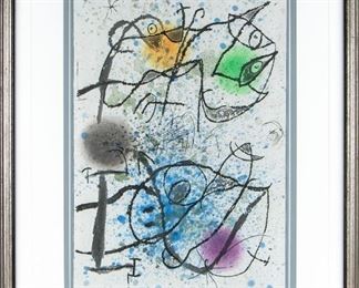 Joan Miro (Spain, France 1893-1983) Signed Etching Aquatint, "Le Courtisan Grotesque" Plate V