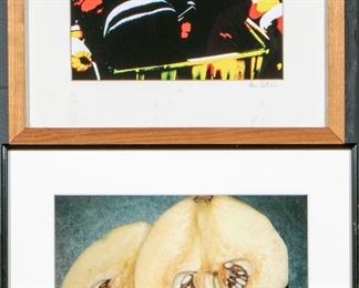 Alan Ostrom, 21st C., Two Works On Paper, Compositions With Fruit