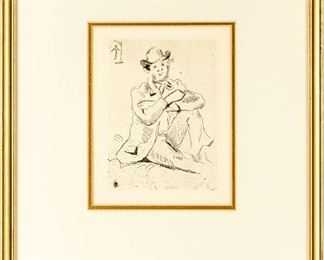 Paul Cezanne (French, 1839-1906) Etching, Portrait Of Guillaumin Au Pendu With Hanged Man