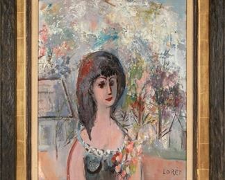 Loret (Otto Botto (Swiss, 1903-1968) Oil On Masonite, Portrait Of A Young Woman