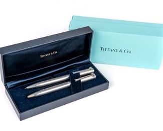 Tiffany & Co. Sterling Silver Box Ball Point & Pencil Set With Box - Working