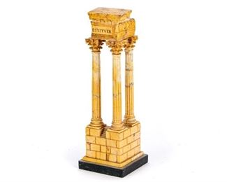 Grand Tour Yellow Marble Model Corinthian Temple Columns