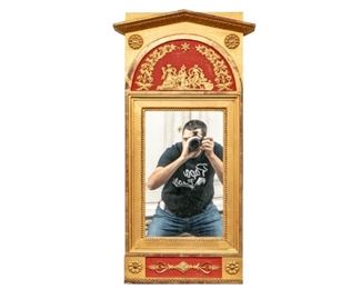 Empire Carved, Gilt And Painted Mirror