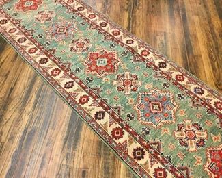 Hand Knotted Wool Vegetable Dyed Runner, 110” X 32”
