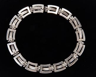 Substantial Sterling Silver Geometric Necklace