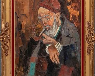 Gordon Marich (Hungary/Canada, 1913-1975) Oil On Canvas, "Old Fisherman"