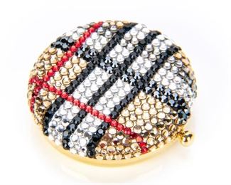 Kathrine Baumann Beverly Hills Plaid Jeweled Compact