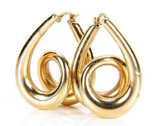 Pair Of Carla 14K Gold Pierced Earrings