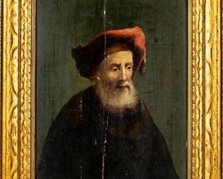 17th C. Oil On Panel, Portrait Of An Elderly Gentleman