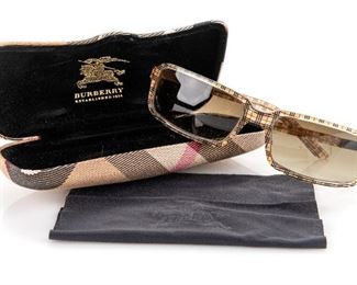 Burberry Signature Plaid Sunglasses With Case