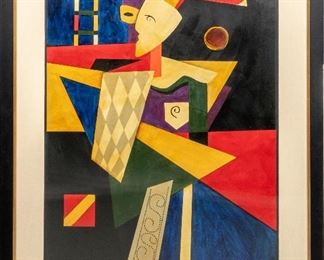 Mimmo Paladino (Italian, B.1948) Large Scale Contemporary Lithograph, Image Of Pierrot