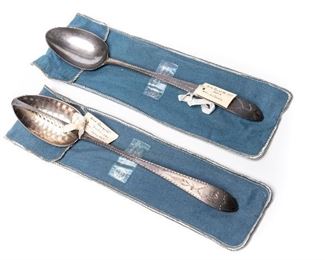 Two George III Dublin Silver Serving Spoons