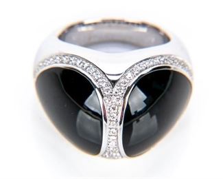 Triadra 18K Gold, Onyx & Diamond Ring By Di Modolo