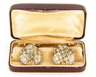 Pair Of Sterling Silver Vermeil Cuff Links