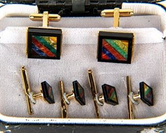 Nordstrom Stone Cufflinks & Stud Set - Never Used
