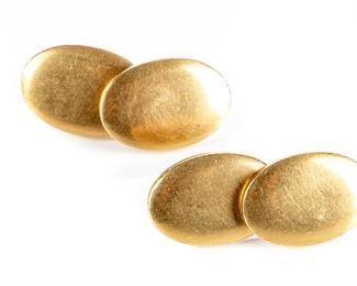 18K Classic Gold Men’s Cuff Links