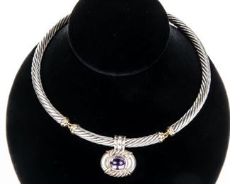 David Yurman Sterling & 14K Gold Necklace