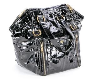 Yves Saint Laurent Black Patent Leather Downtown Tote Bag - Used