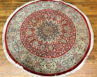 50” Round Hand Knotted Wool Carpet